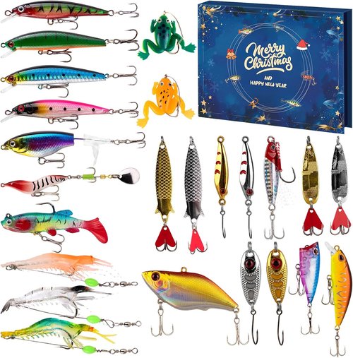 Fishing Advent Calendar 2026 - 24 Days of Fishing Lures | Perfect Christmas Countdown Gift for Men & Teens