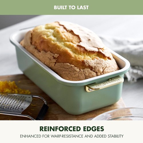 GreenPan Bakeware Set - 7 Piece Nonstick Ceramic Baking Essentials | PFAS & BPA Free, Sage Green