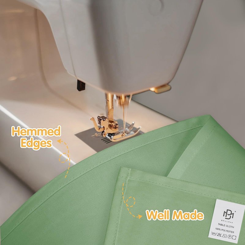 BRILLMAX 8 Pack Sage Green Tablecloths 60 x 102 Inch for 6ft Rectangle Tables - 150 GSM Polyester Fabric, 15" Standard Drop, Water, Stain & Wrinkle Resistant Cloth Cover for Wedding Dining Buffet