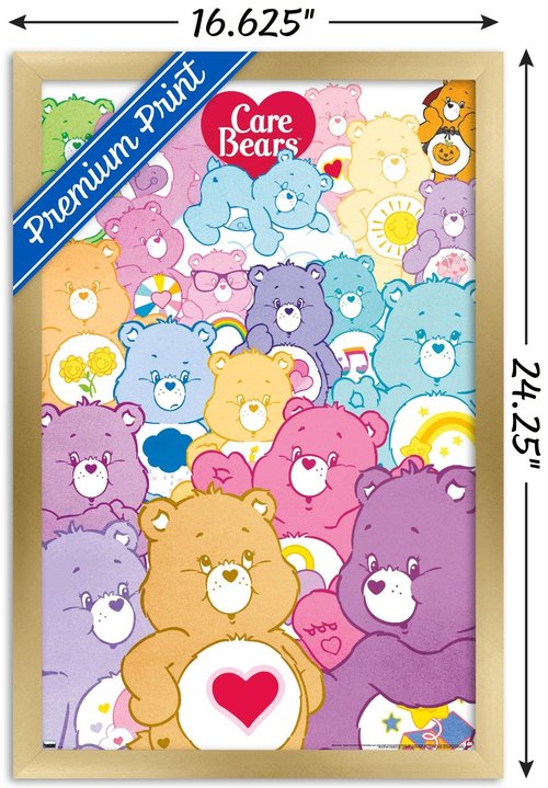 Care Bears - Group Wall Poster, 22.4L" x 14.7W", Gold Framed Version