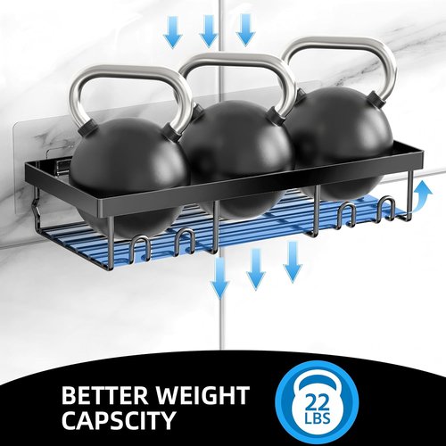 Moforoco Shower Caddy Basket Shelf - 3-Pack Rustproof Black Bathroom Organizer with Soap Holder