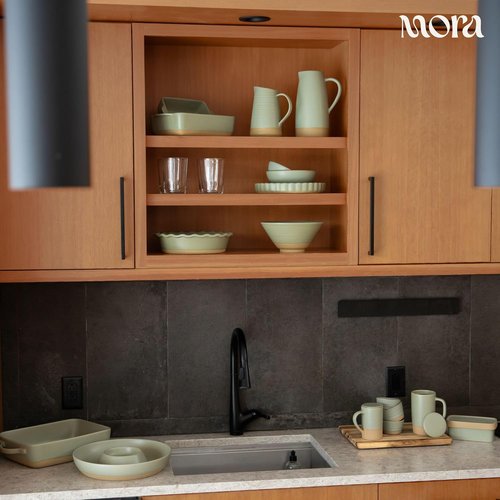 Mora Ceramic Baking Dish - Large 9x13 in Extra Deep Casserole Pan | Porcelain Bakeware in Thyme