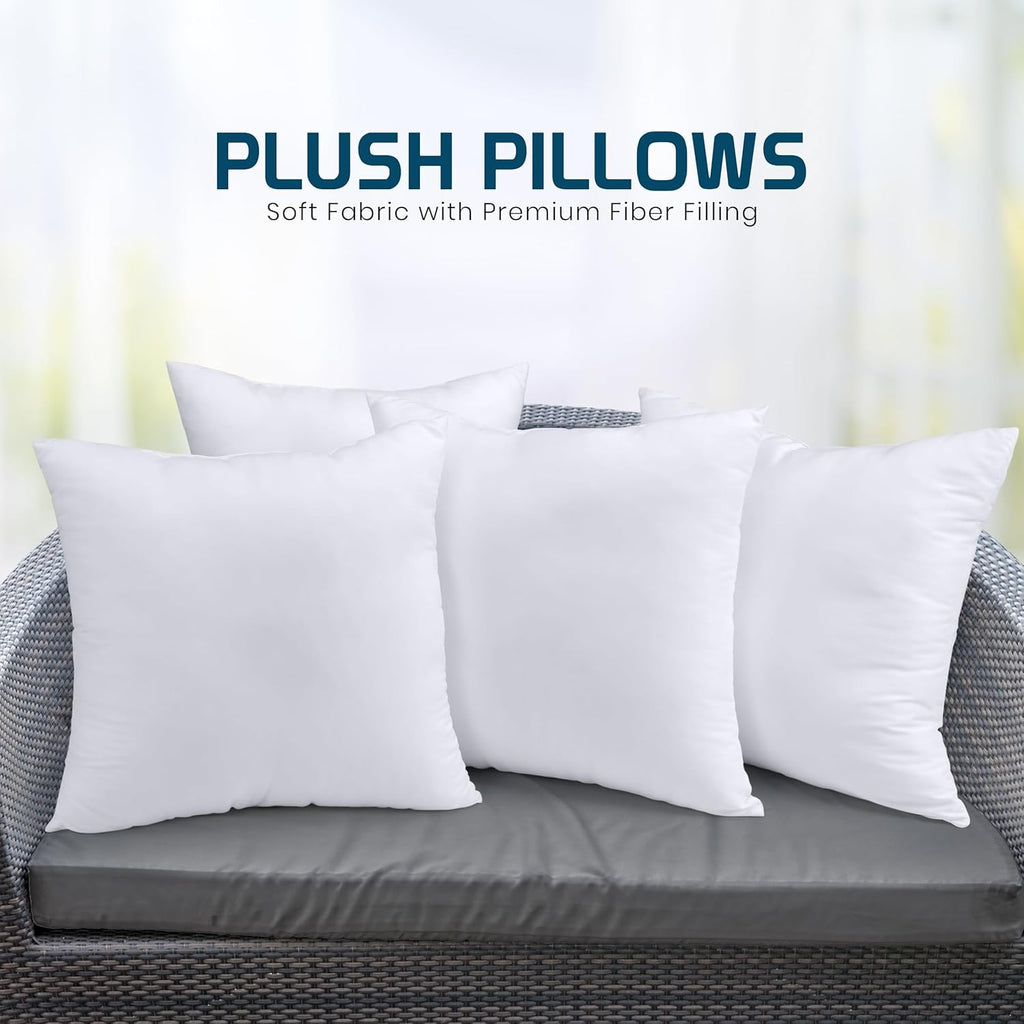 Utopia Bedding Throw Pillows - Set of 4 Fluffy 24x24 Inch Down Alternative Cushions for Home & Outdoor Use