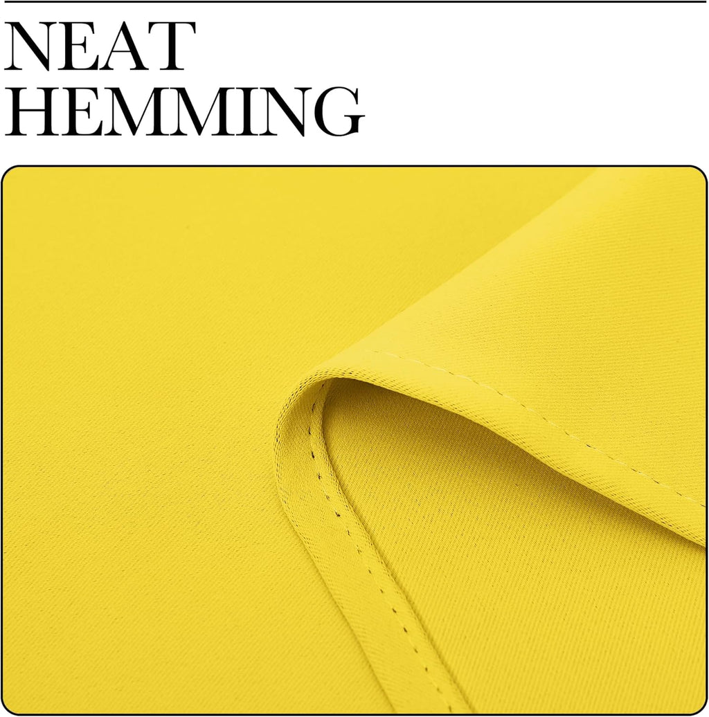 NICETOWN Bright Yellow Curtains - 90" Long Sound-Reducing Panels for Modern Rooms | 55" Wide, 2 Pieces