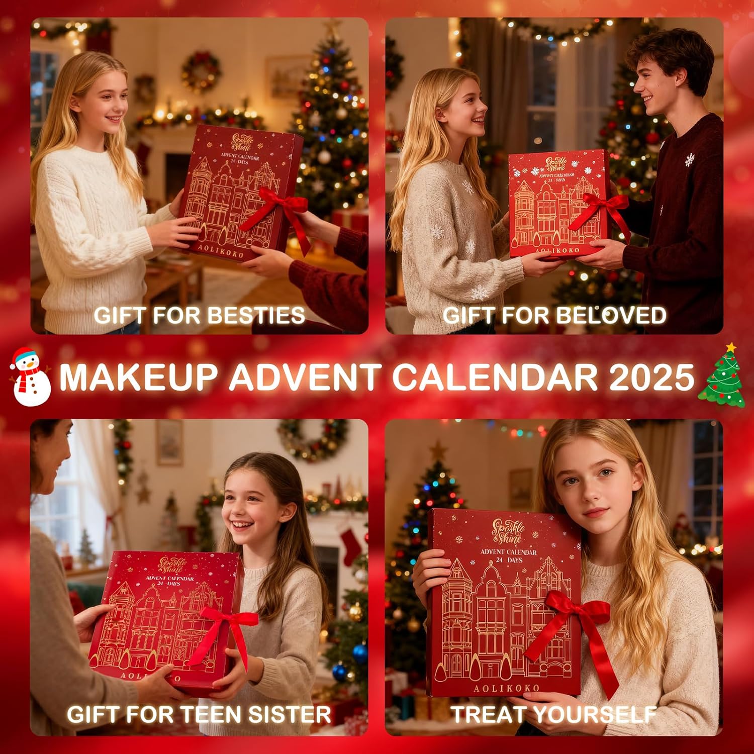 Skiennix Makeup Advent Calendar 2025 - 24 Days of Full Makeup Kit for Women & Teen Girls