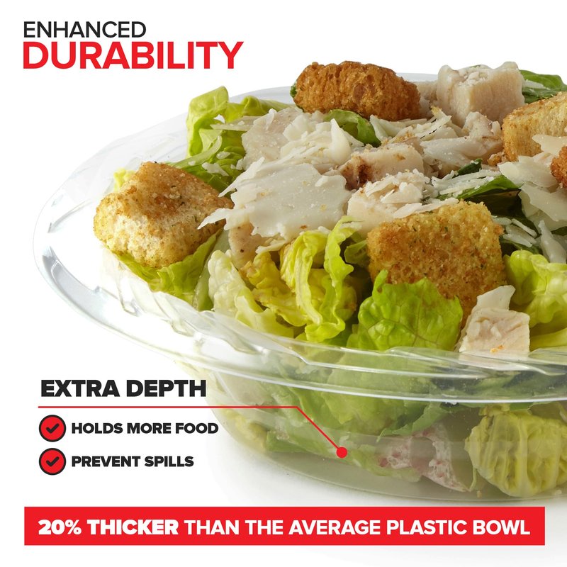 Stock Your Home (240-Count) Elegant 18 oz Clear Plastic Bowls for Parties, Large Disposable Bowl for Fancy Dinner or Cocktail Party, Soup and Salad, Thick and Sturdy
