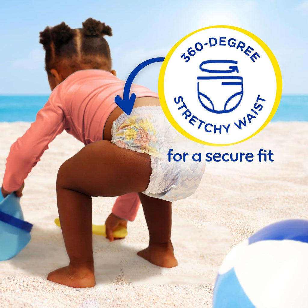 Pampers Swim Diapers - Splashers Size 4 | 18 Count Gap-Free Disposable Baby Swimming Pants