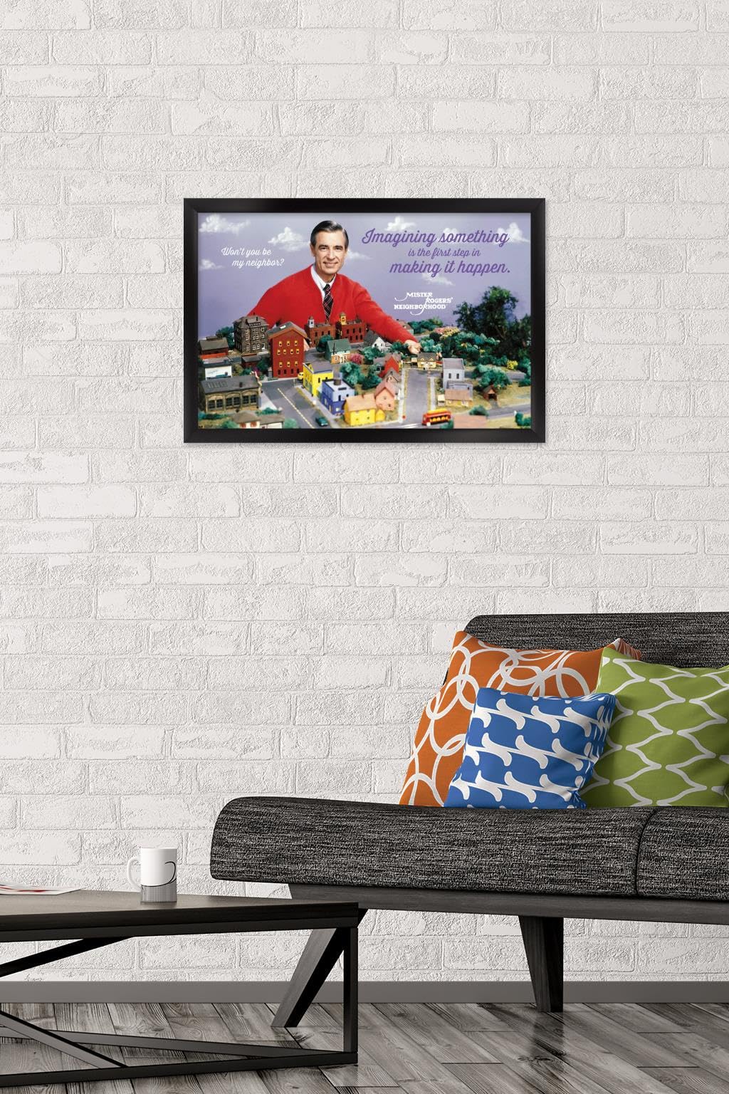 Mister Rogers - Neighborhood Wall Poster, 22.4L" x 14.7W", Black Framed Version