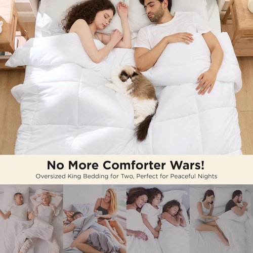 Bedsure Comforter Duvet Insert - Oversized King Size, All-Season GentleSoft Down Alternative, White 116 x 98 Inches