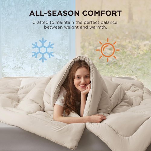 Bedsure Comforter Duvet Insert - Twin Size Quilted Down Alternative Bedding, All Season, 88 x 68 Inches