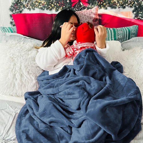 Bedsure GentleSoft Fleece Throw Blanket - Soft, Lightweight Plush Cozy Blanket in Mineral Blue, 50x60 Inches