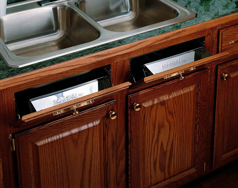 Rev-A-Shelf - 6541-14-52 - 14-1/4 in. Stainless Tip Out Sink Front Tray
