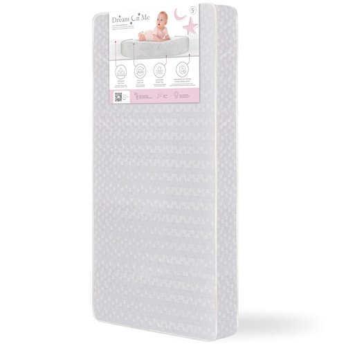 Dream On Me Honeycomb Baby Crib Mattress - Orthopedic Firm Fiber Core, Waterproof, 5” Thick, Greenguard Gold Certified