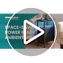 Narrow Side Table with LED Light & Charging Station, 2-Drawer Nightstand
