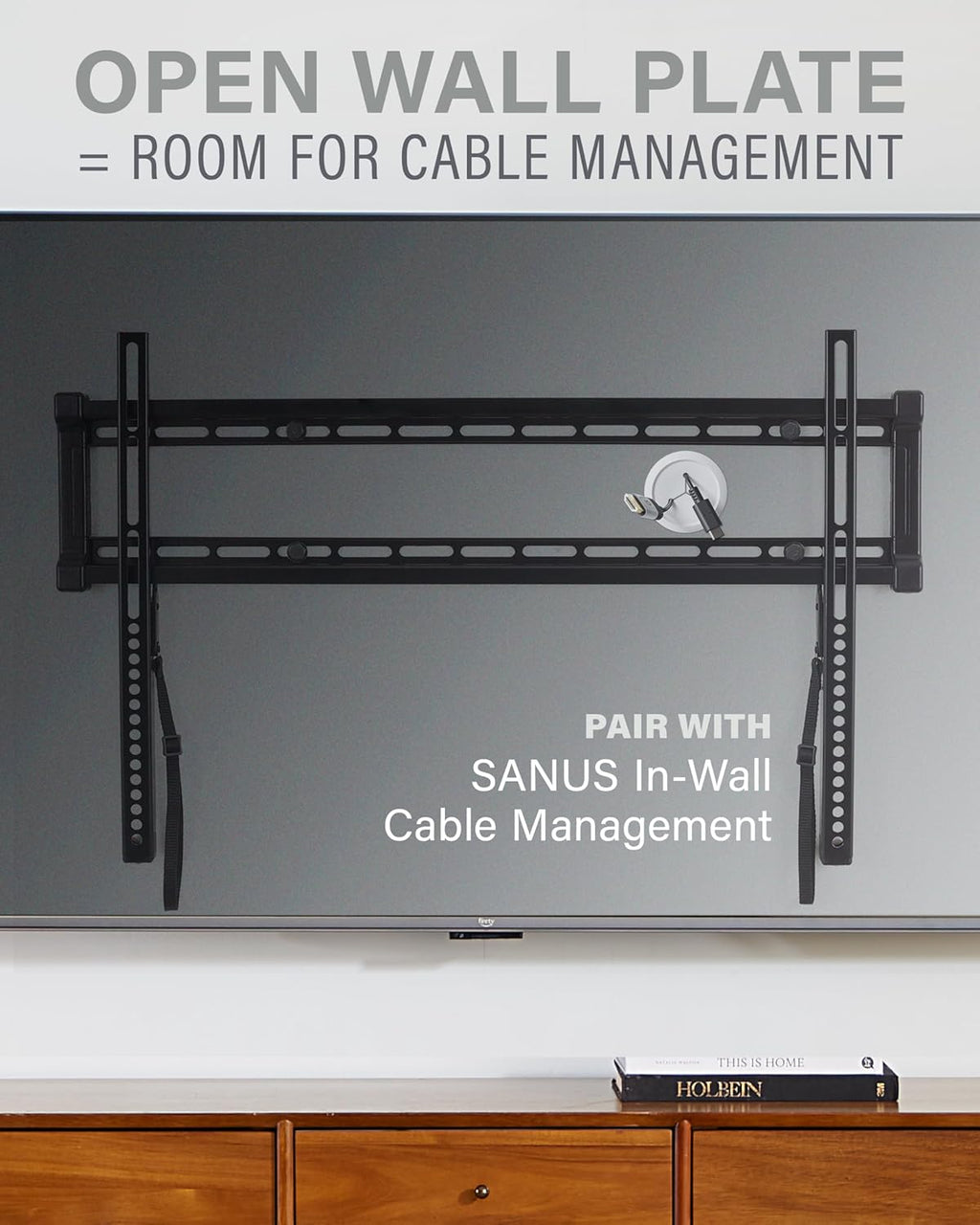 SANUS Low Profile TV Wall Mount | Universal Fixed Bracket for 40" to 80" TVs - Slim 1” Design, Easy 3-Step Install