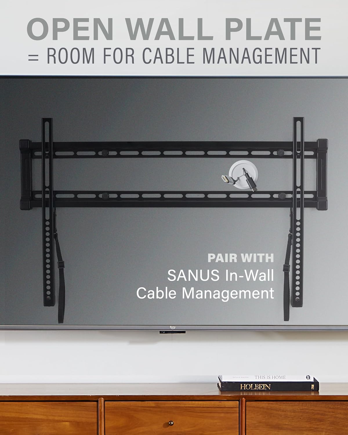 SANUS Low Profile TV Wall Mount | Universal Fixed Bracket for 40" to 80" TVs - Slim 1” Design, Easy 3-Step Install