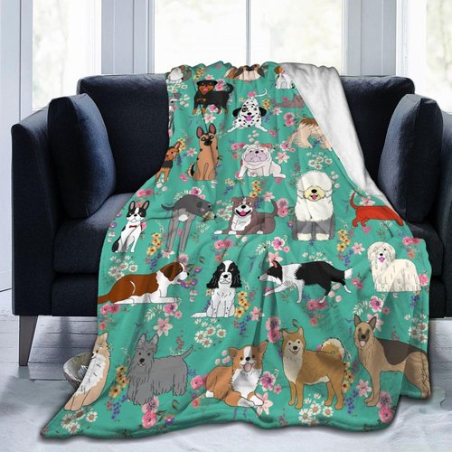 Dog Gifts Blanket 60"X50" Bed Throw Blanket Soft Lightweight Cozy Warm Blankets for Kids Teens Men Women