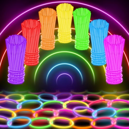 Glow Sticks Bulk Party Pack - 100 Ultra Bright Glow in the Dark Sticks with Bracelets & Necklaces