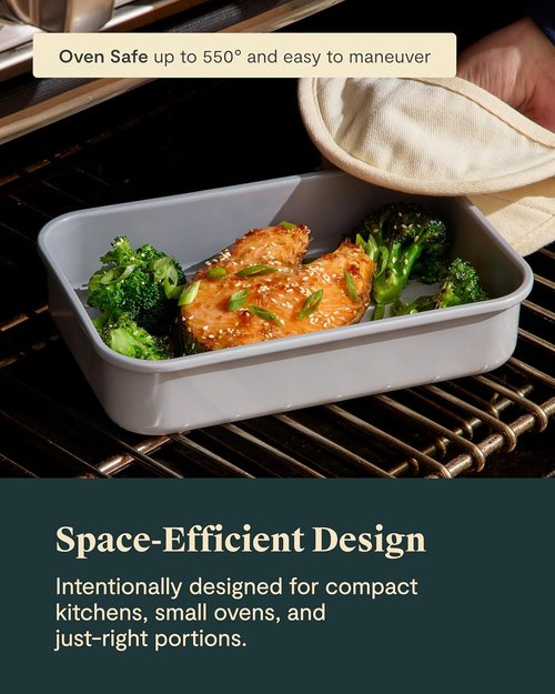 Caraway Nonstick Baking Pan - 9” x 6.5” Deep Ceramic Casserole Dish - Non-Toxic, PTFE & PFOA Free - Sage
