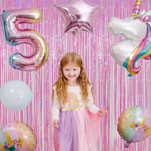 Melsan Pink Foil Fringe Curtain - Shiny Tinsel Backdrop for Bachelorette Party | 3 Pack, 3.2 x 8.2 ft