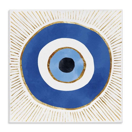 Stupell Industries Evil Eye Symbol Striped Rays, Designed By Ziwei Li, 30 x 30, Canvas Wall Art