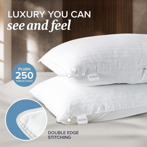 Beckham Hotel Collection Shredded Memory Foam Pillow 2-Pack - Adjustable Cooling Pillows for All Sleepers