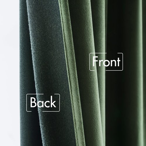 MIULEE Olive Green Velvet Curtains 96 inches 2 Panels - Pinch Pleated Luxury Room Darkening Blackout Window Drapes for Bedroom Living Room Thermal Insulated Super Soft, Back Tab Rod Pocket