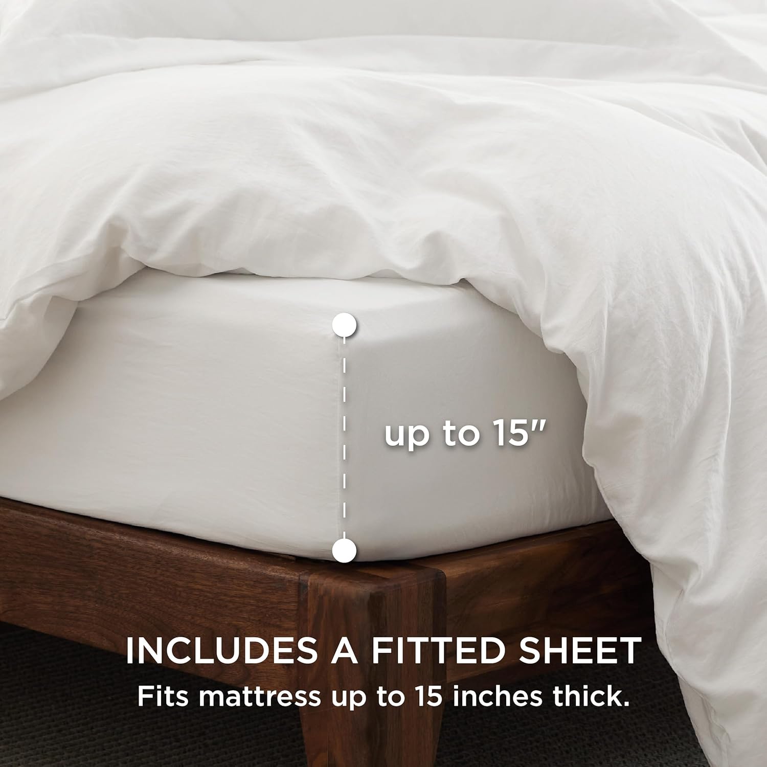 Bedsure Duvet Cover Set - King Size 4-Piece Extra Soft Cotton-Like Bedding in White | Includes Zipper Closure Duvet Cover 104x90 Inches, 2 Pillow Shams, Fitted Sheet