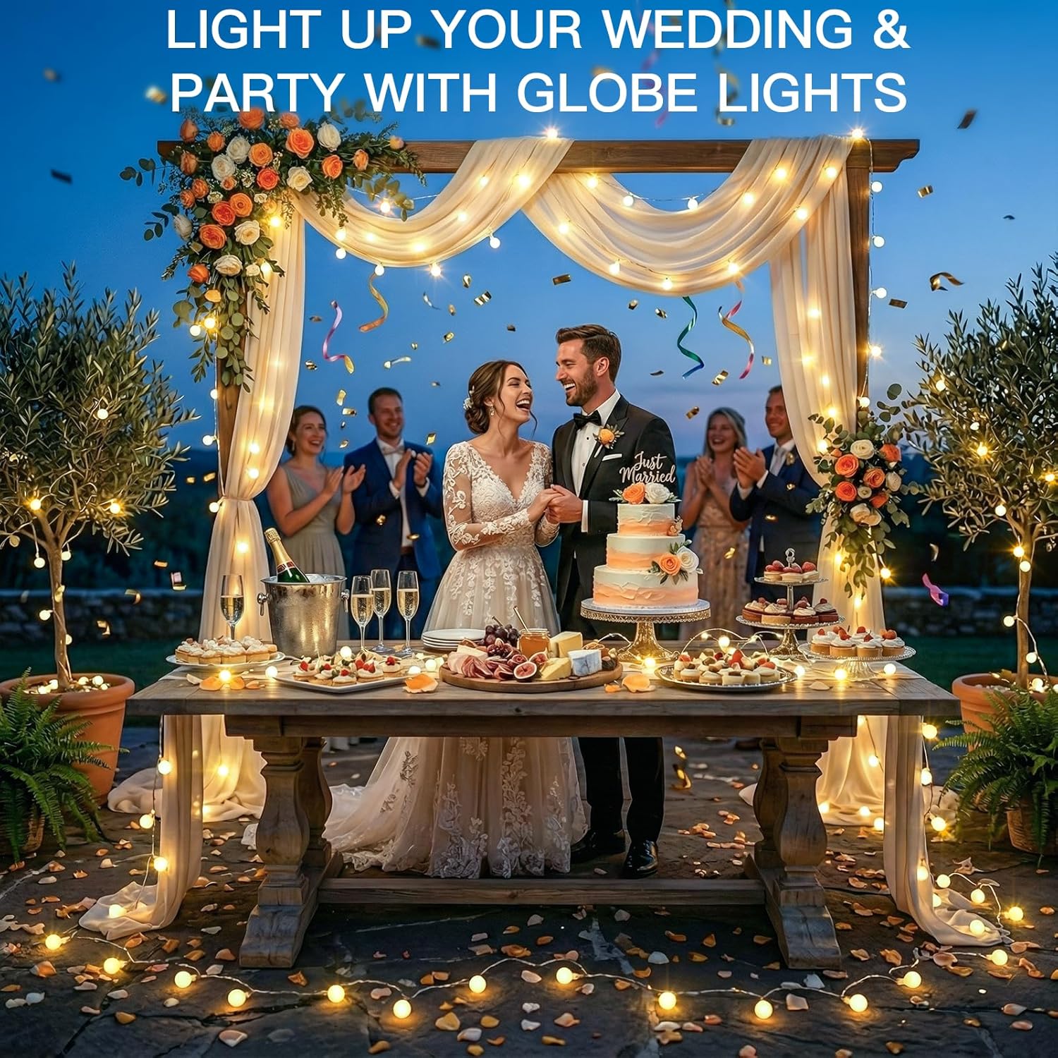 Suddus 33ft Connectable Globe String Lights - 100 LED Indoor Fairy Lights with Remote | Warm White Decor