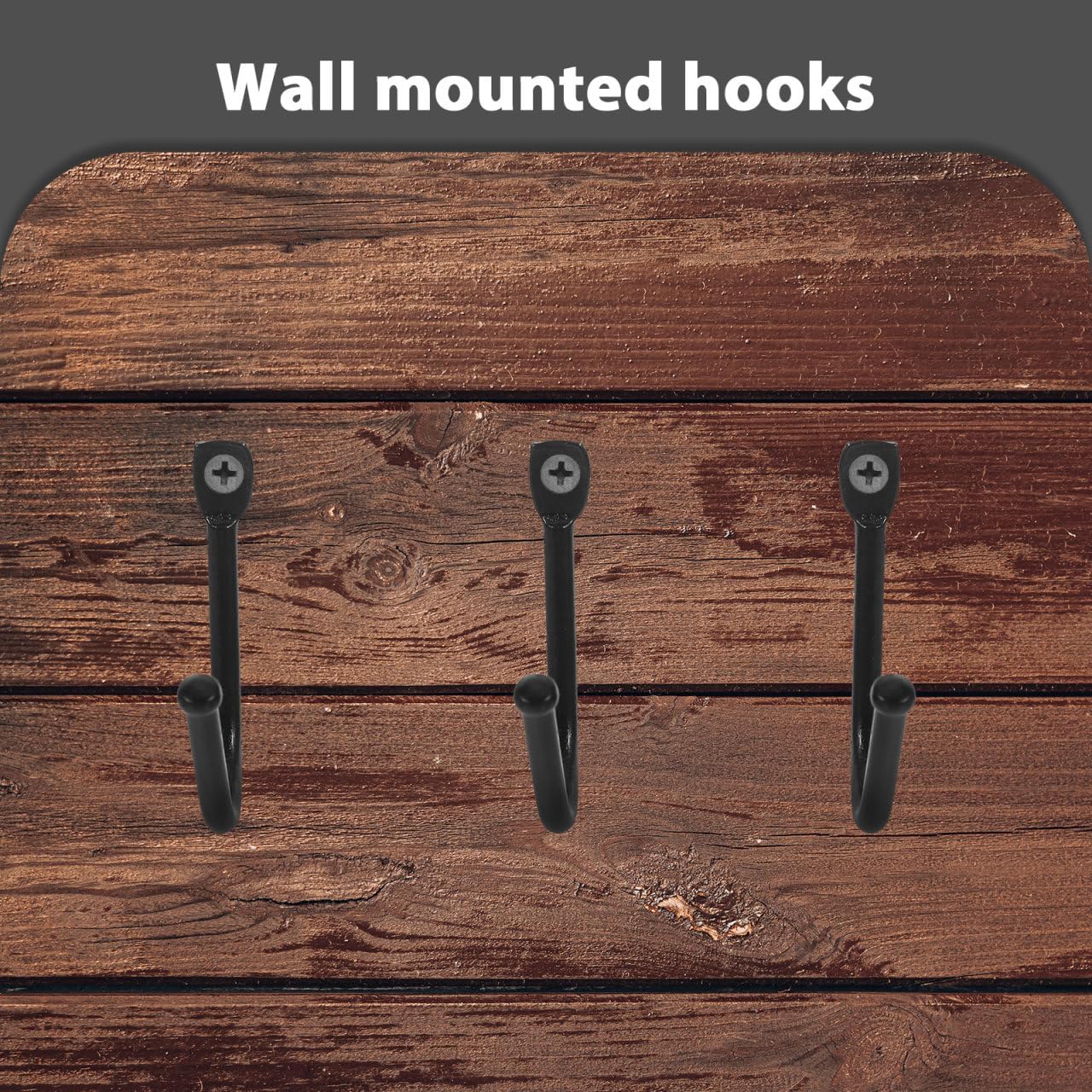 POPETPOP Heavy-Duty Garage Storage Hooks - 20pcs Steel Tool Organizer for Garden Tools & Bags | Wall-Mounted (Black)