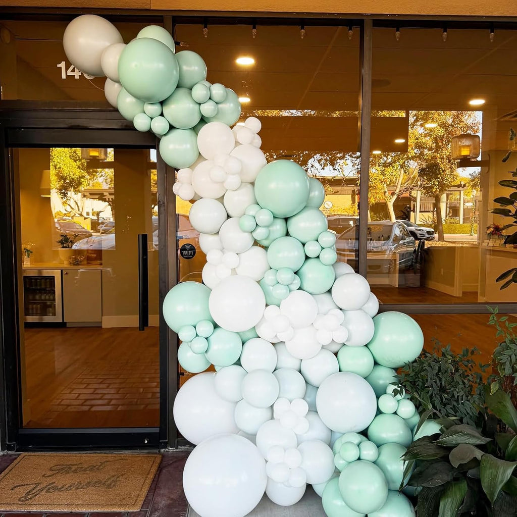 Skiennix Mint Green Balloons - 120-Piece Latex Set for Birthday, Baby Shower & Wedding Decor | Various Sizes