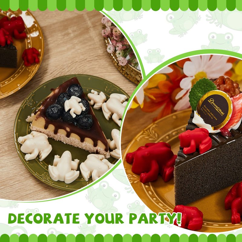 Tessco for you 3 Pieces Silicone Frog Chocolate Mold Funny Candy Molds Passover Jelly Ice Tray Gummy Animal Mold for Holiday Birthday Wizard Party Cake Decoration Kitchen Gift (Green)