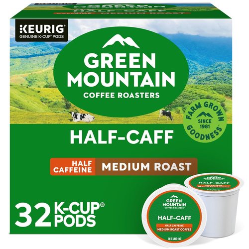 Green Mountain Coffee Roasters Half Caff Medium Roast K-Cup Pods - 32 Single-Serve Pods