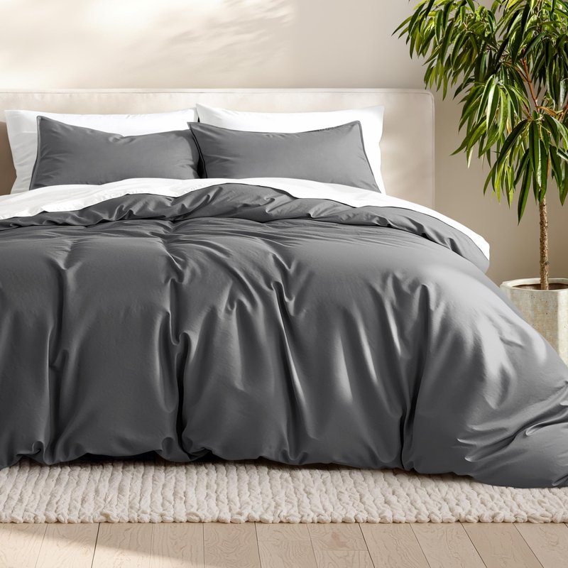 Bare Home Bedding Duvet Cover King Size - Premium 1800 Super Soft Collection - Lightweight, Cooling - Soft Breathable Bedding Duvet Cover (King, Grey)