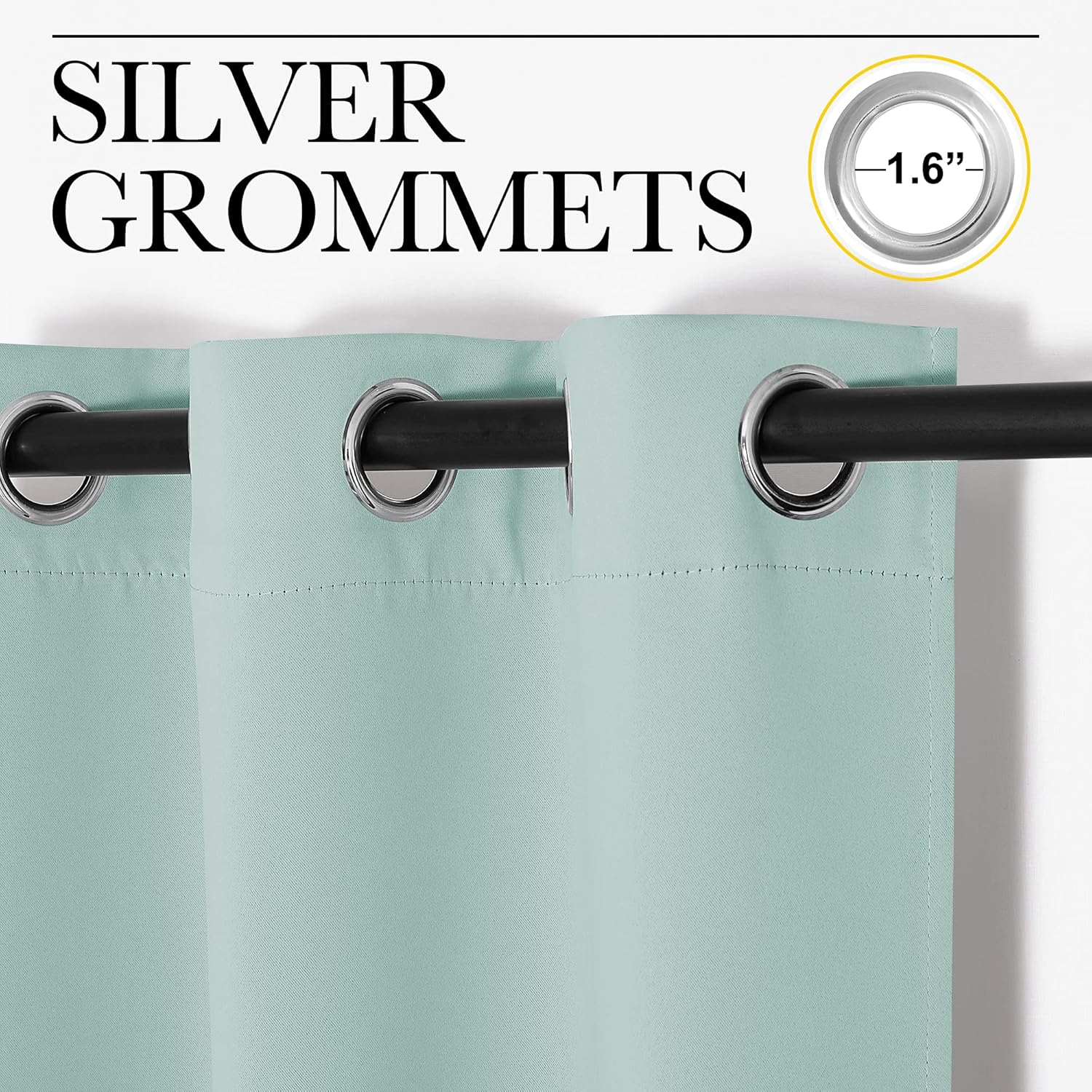 NICETOWN Aqua Blue Thermal Insulated Blackout Curtains - Room Darkening Drapes, Set of 2 (34x45 inches)