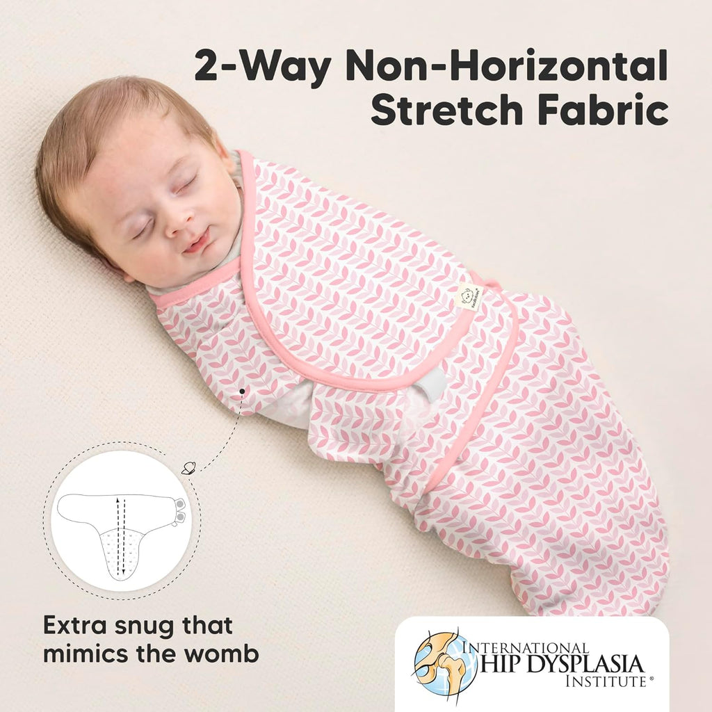 Skiennix Organic Baby Swaddle Sleep Sacks - Soft & Snug for Newborns 0-3 Months | Blossom, OS, 3-Pack