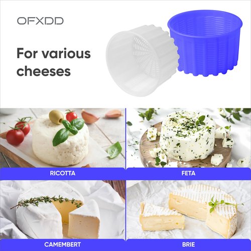 OFXDD Cheese Mold for Cheese Making - Cheese Molds 2 Pcs - Plastic Ricotta Basket 20 oz - Cheese Form Mold for Feta, Camembert, Ricotta