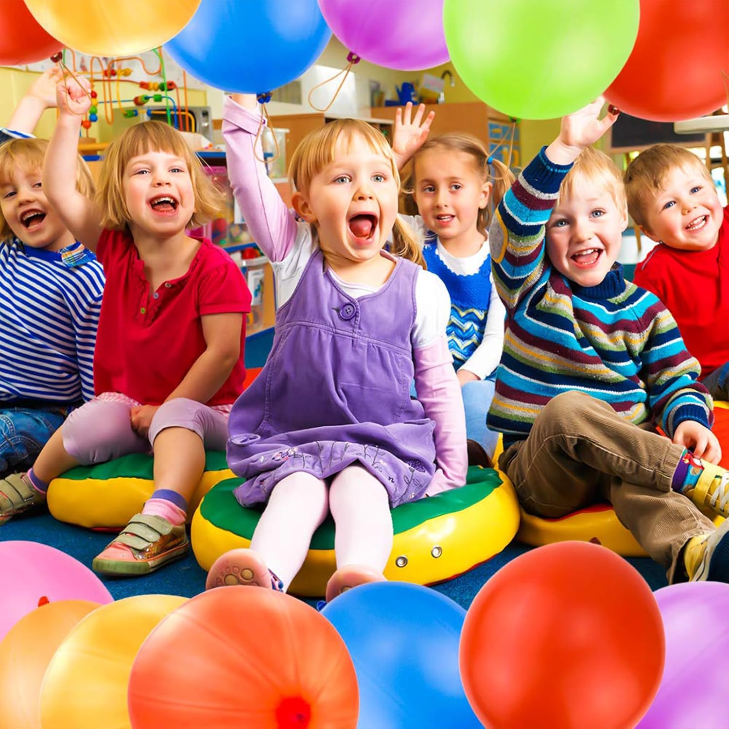 RUBFAC Punch Balloons - 36Pcs Heavy Duty Neon Party Balloons for Kids' Outdoor Fun & Goodie Bags