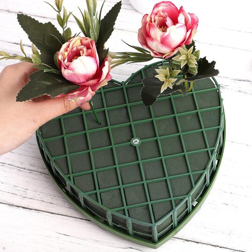 Lurrose Heart Shaped Floral Foam - Ideal for Fresh Flower Arrangements & Wedding Decor