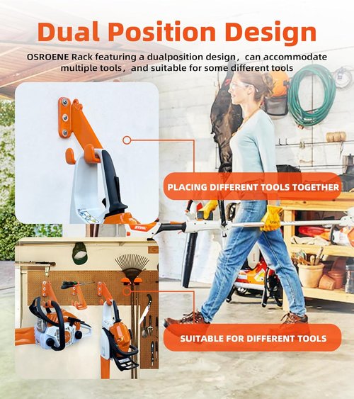 Chainsaw Hanger - Heavy Duty Wall Mount Holder for Garage Organization | 2 Pack Storage Solution