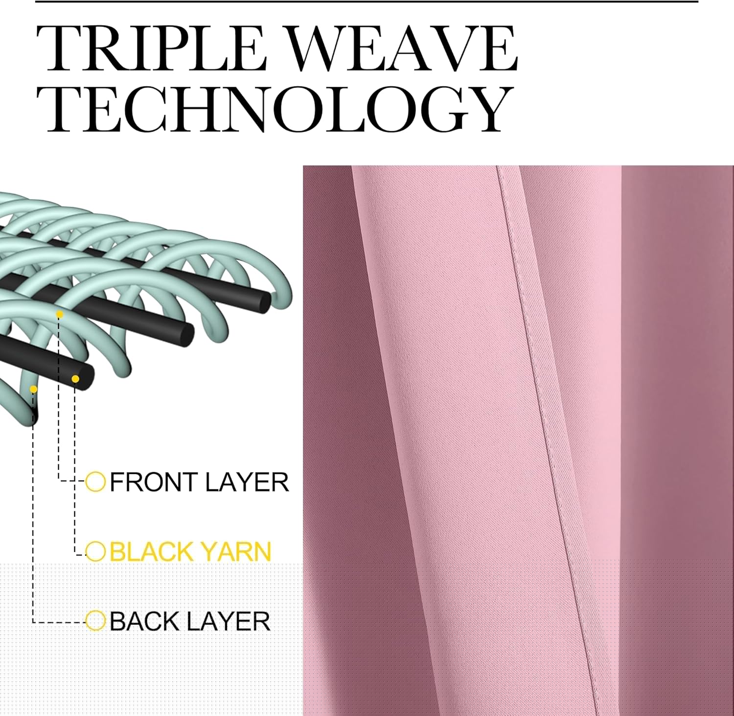 NICETOWN Crystal Pink Blackout Curtains - 102" Long, 55" Wide, Sound Reducing & Heat Blocking | 2-Piece Set for Modern Rooms