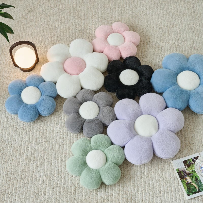 PLAYSKY Flower Pillow, Decorative Throw Pillows for Couch Bed, Cute Daisy Home Decor Flower Shaped Pillows for Bedroom Living Room (Sage Green, 19.6 Inches)