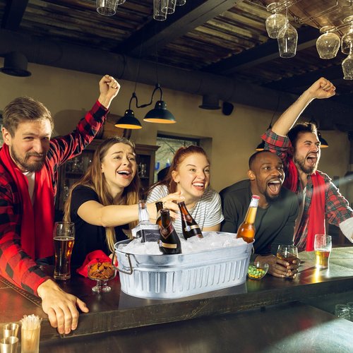 Lallisa 5.3 gallons Galvanized Beverage Tub Galvanized Bucket Metal Ice and Drink Bucket with Handles Tub for Parties Farmhouse Home Pool Bar(Silver,2 Pcs)