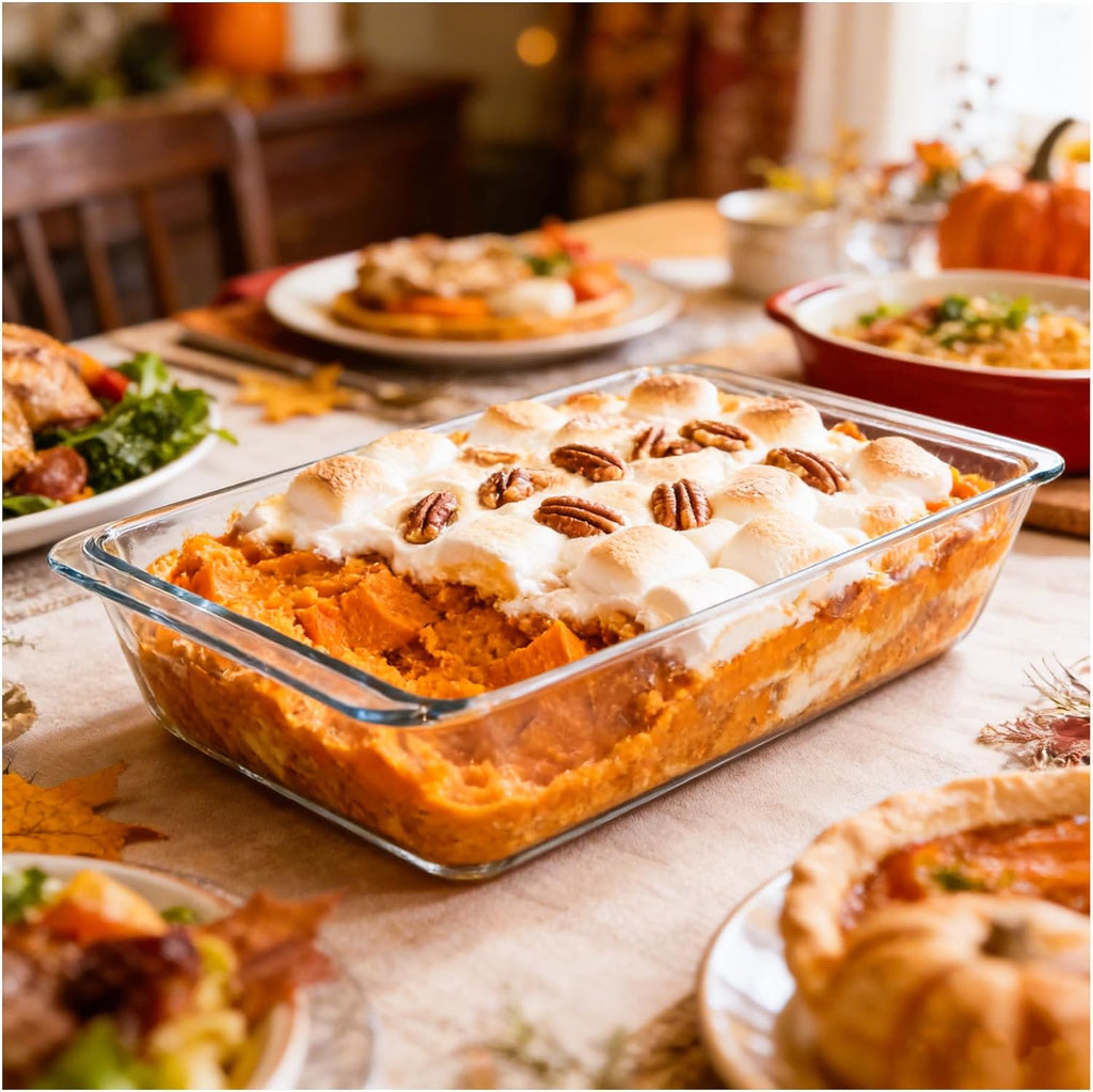 Skiennix 5.7qt Extra Large Glass Baking Dish - 9x13 Tempered Oven & Microwave Safe