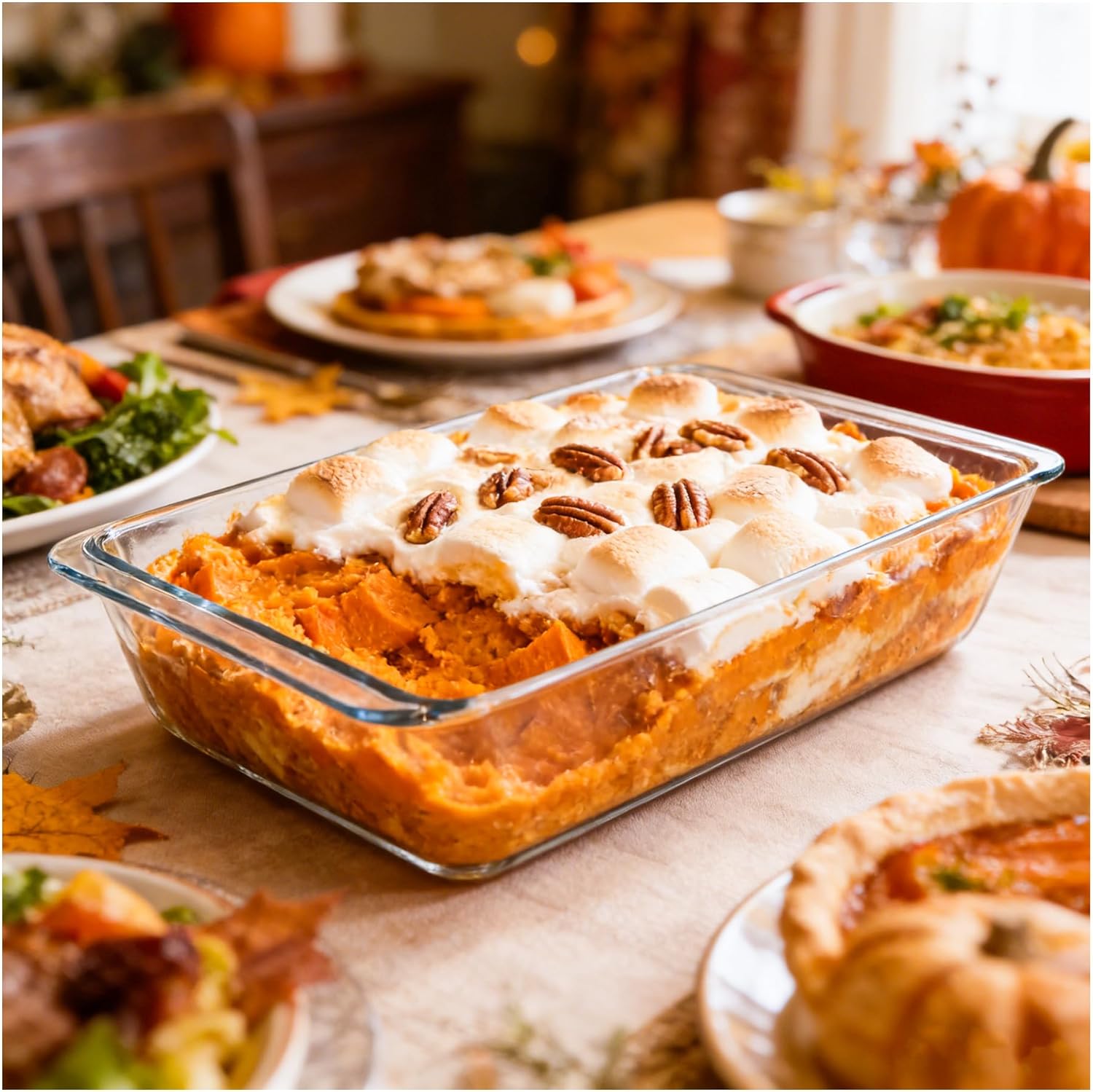 Skiennix 5.7qt Extra Large Glass Baking Dish - 9x13 Tempered Oven & Microwave Safe