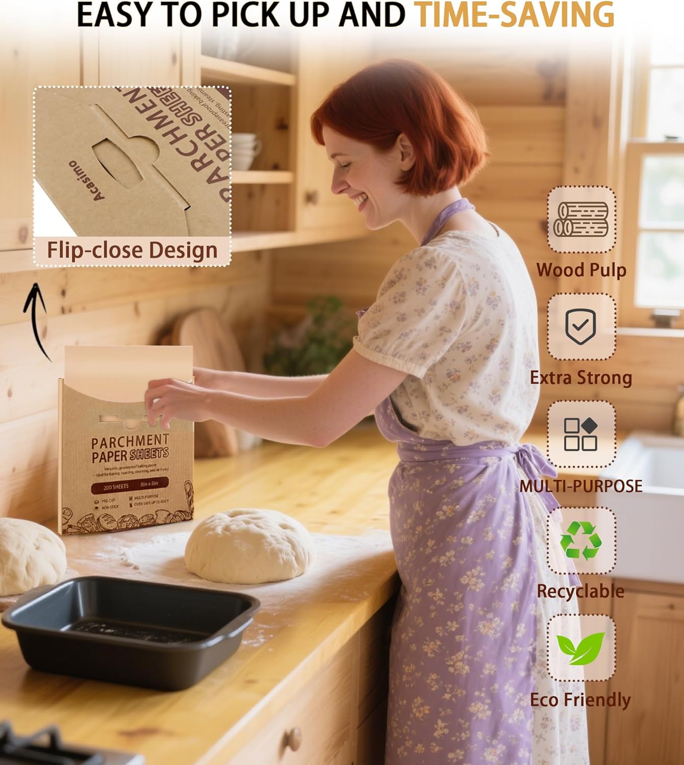 Parchment Paper Sheets by [Brand Name] - 200 Precut Non-Stick Squares for Baking & Air Frying | 10x10 in Brown