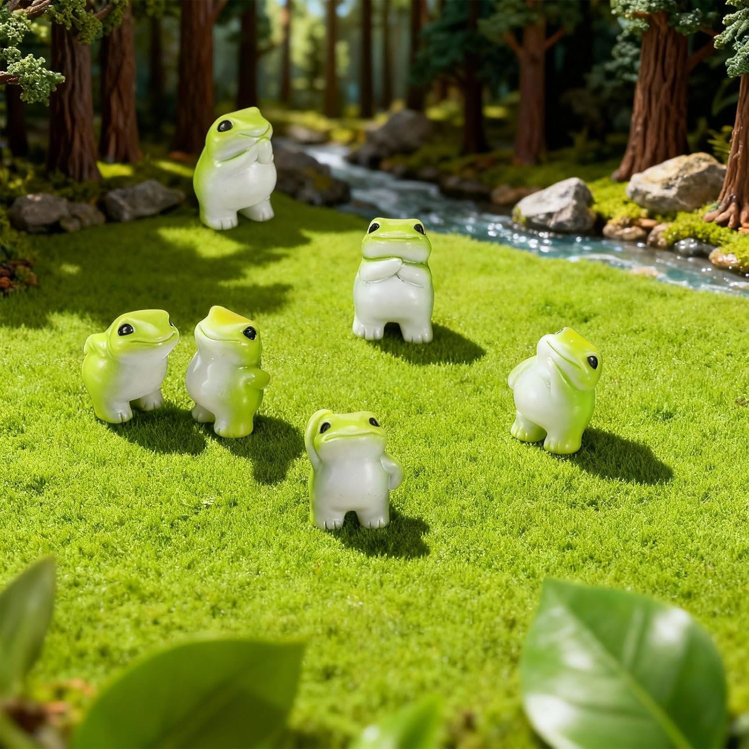 Novabright Mini Resin Frog Figurines - 30 Pcs Cute Decorations for Fairy Gardens & Home Decor