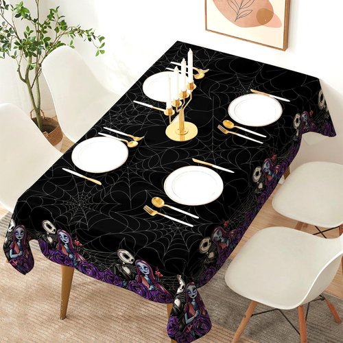 Yarcooly Halloween Tablecloth Rectangle Table Cover Gothic Decor Waterproof Halloween Decorations for Home Party