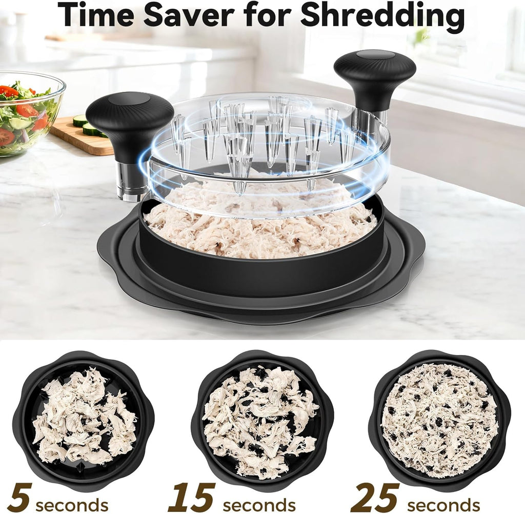 Ukeetap 10" Pro Chicken Shredder Tool - BPA-Free Meat Grinder with Anti-Slip Bottom & Ergonomic Handle, Black