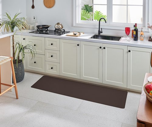 OnesCosy Anti Fatigue Kitchen Rugs Kitchen Mats for Floor,Cushioned Non-Slip Waterproof Ergonomic Comfort Rug Standing Mat for Kitchen,Doing Dishes,Floor,Home,Office,Sink,Laundry,Brown,17.3"x60"